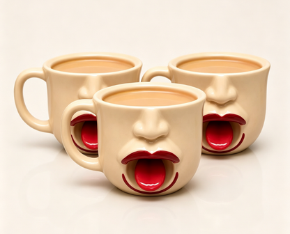 Igriva 3D keramična skodelica z obrazom za tople in hladne pijače | MUG