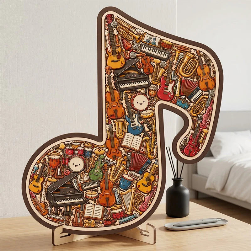🎸 Vychutnajte si kreatívnu hudobnú výzvu – Puzzle v tvare dreveného hudobného nástroja – Platba pri prevzatí 🧩