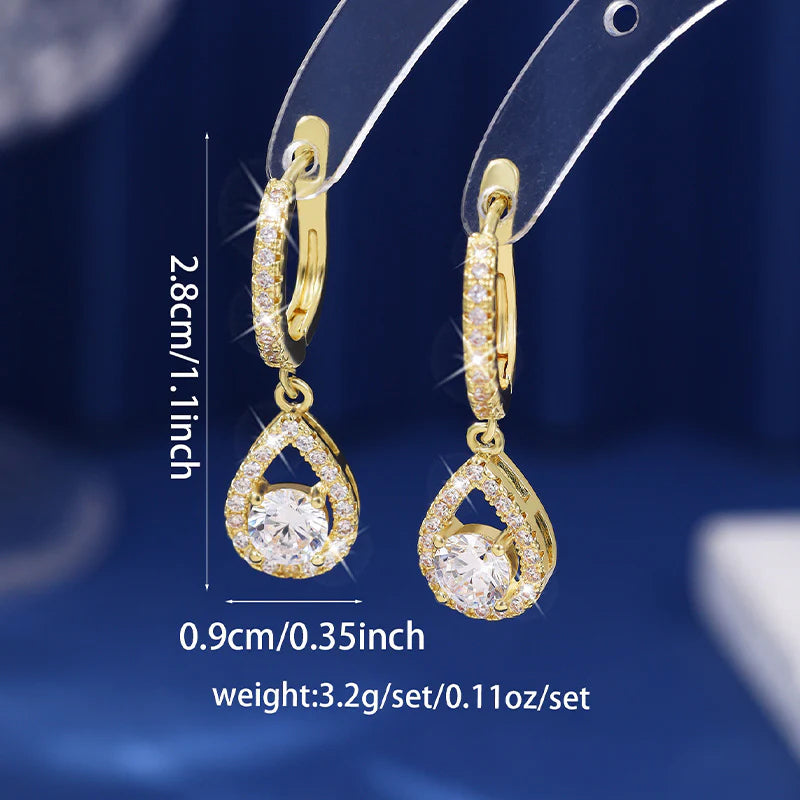 💎Elegantné kruhové náušnice s visiacou kvapkou