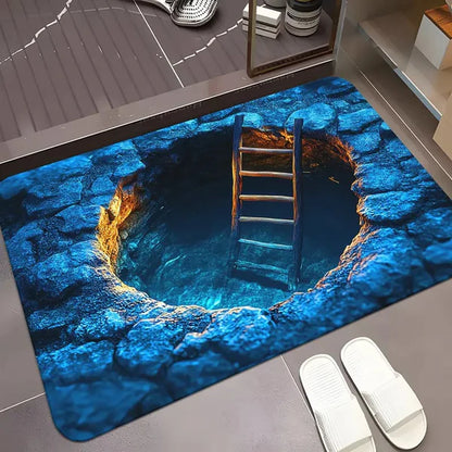 3D stereoskopická podlahová rohož z krištáľového zamatu
