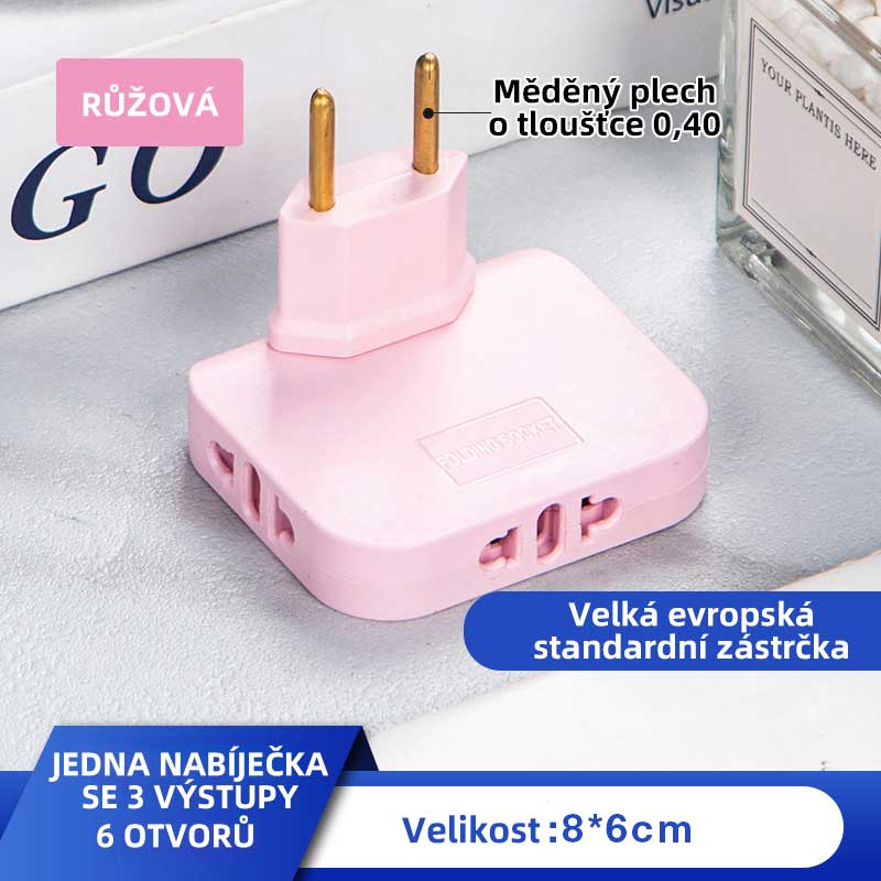 Otočný adaptér zásuvky – predlžovacia zástrčka s otočným uhlom 180 stupňov