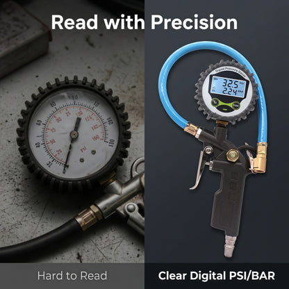 👨‍🔧🛠️ Časovo obmedzená ponuka 🔥 Digitálny manometer s predĺženou hadicou, mosadzný ventil, univerzálny vysoko presný nástroj na meranie tlaku pre osobné a nákladné autá