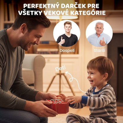 🧠🔠Kovový puzzle prsteň, osemdielna modrá verzia, hlavolamy