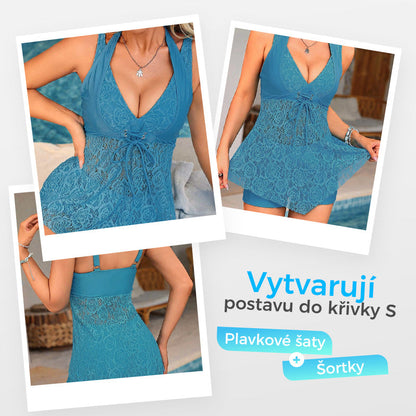 🔥Dámske krajkové plavky a šortky s výstrihom do V