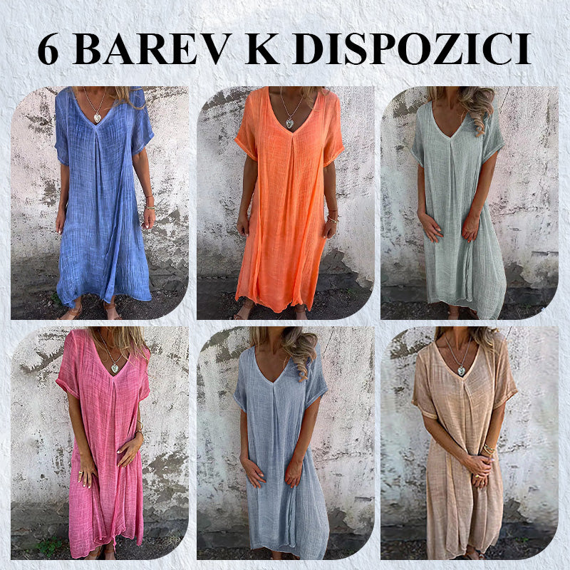 🎁Vysoko kvalitné, pohodlné letné šaty zo 100% ľanu🎁