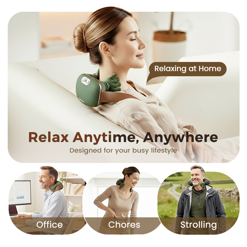 🎁Teplý masážny prístroj na krk – inteligentný masážny prístroj s tromi rýchlosťami