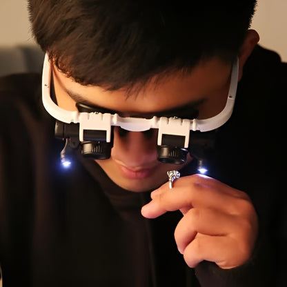 🔍Časovno omejen 50 % popust💡3x LED povečevalno steklo za glavo - obvezno za popravilo in cenjenje nakita