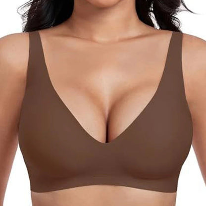 Jelly Wireless Dámske pohodlné bezdrôtové podprsenky Push Up Bralettes Bezšvové tričká Podprsenky Deep V Podprsenky na každodenné nosenie