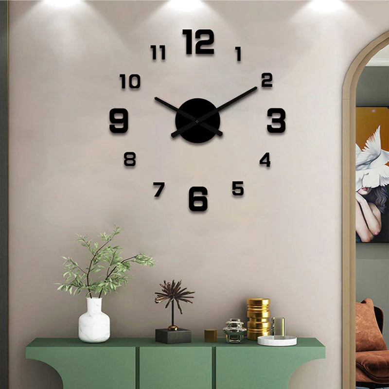 ⏰DIY 3D svietiace nástenné hodiny｜Tiché, dekoratívne hodiny do spálne bez vŕtania✨