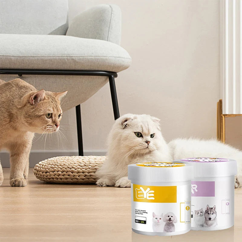 🐾Časno omejen 50 % popust🌿 Robčki za čiščenje oči in ušes hišnih ljubljenčkov, nežne bombažne blazinice z aloe vero za odstranjevanje madežev od solz in ušesnega masla