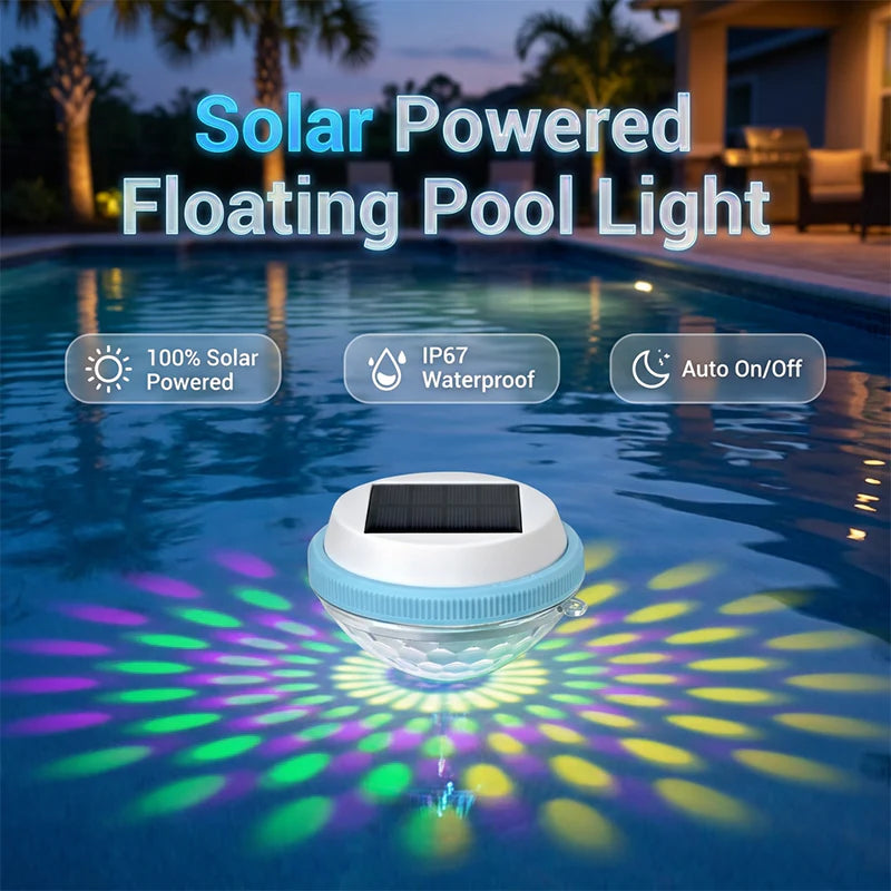 💧Solárne plávajúce bazénové svetlo ｜Farebná schéma RGB vytvára úžasnú nočnú vodnú scenériu🏊‍♂️