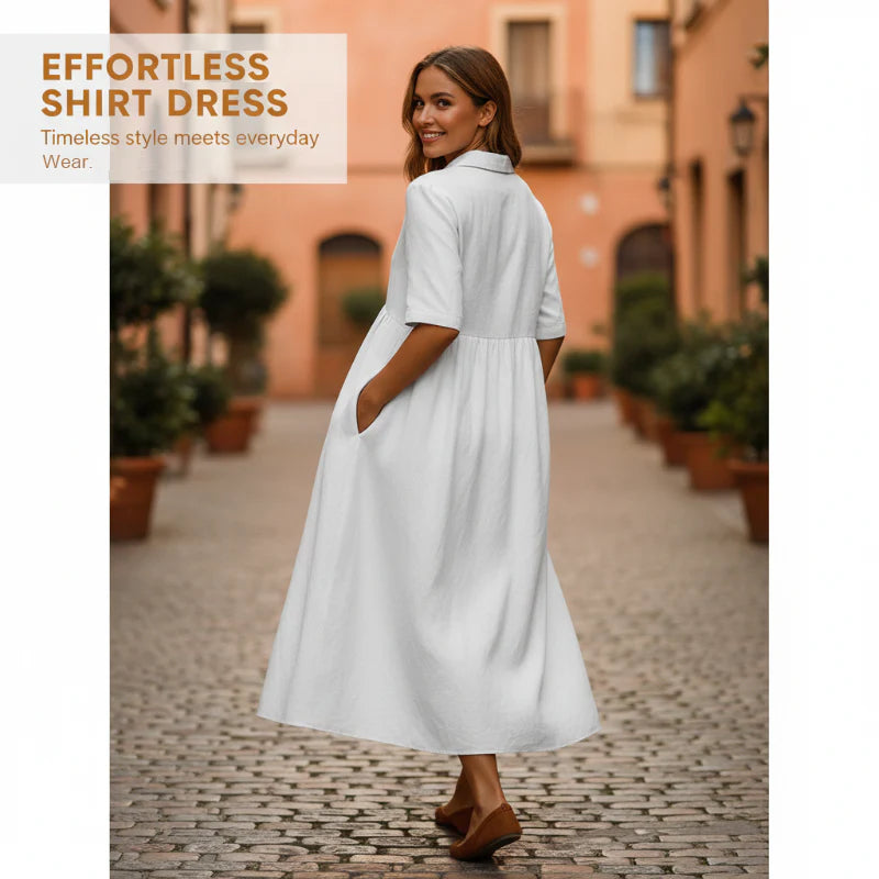 👗Ležérne midi šaty s vysokým pásom pre ženy