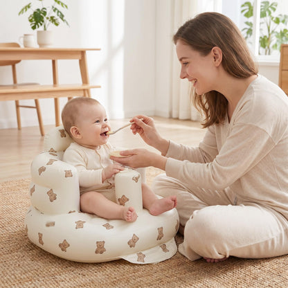 Časovo obmedzená 50% zľava 🛁 Nafukovacia detská sedačka s motívom medvedíka, multifunkčná prenosná stolička na kŕmenie a kúpanie 👶