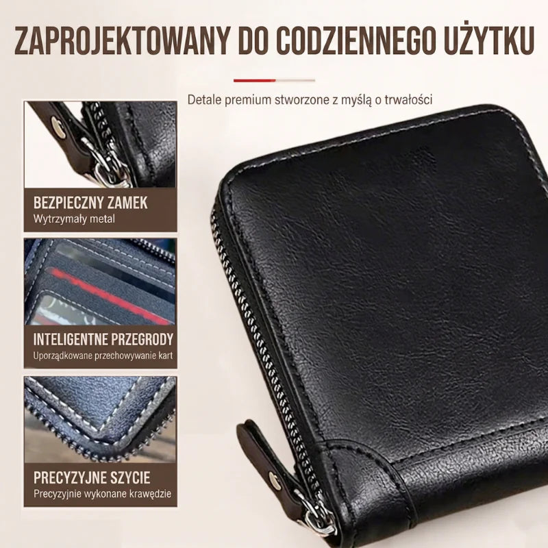 🛡Trojnásobne skladaná pánska peňaženka s RFID ochranou proti krádeži ｜Ultra tenká a nevydutá, retro textúra✨