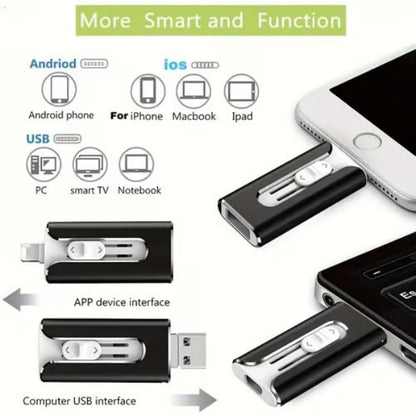 Časovo obmedzená zľava 50 %💽 Vysokorýchlostný USB kľúč 4 v 1 s kapacitou 128 GB | Univerzálny nástroj na rozšírenie úložiska pre telefóny a počítače📱💻