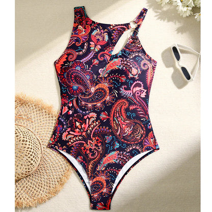 👙Dámske plavky s retro potlačou a ramienkami⛱️