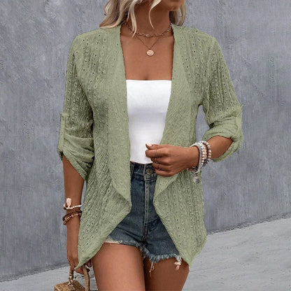 Časovo obmedzená zľava 50% 🌸 Letný prešívaný žakárový kardigan, ľahký, priedušný, klimatizovaný, slnečno-ochranný vrchný odev 🌿👗