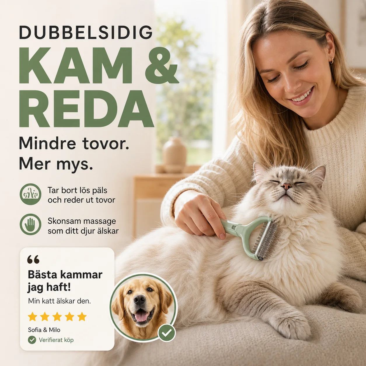 Dvostranska krtača za dlako hišnih ljubljenčkov | PET
