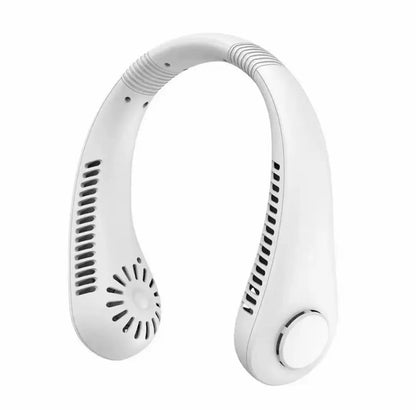 Prenosný mini ventilátor na krk, dobíjateľný cez USB, bezlopatkový, s 3 rýchlosťami a silným prúdom vzduchu