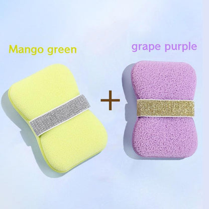 Časovo obmedzená ponuka 🧼 2v1 špongia do kúpeľa na uloženie mydla, vrecko na drhnutie s rýchlou penou a elastickým popruhom s včelieho plástu  🛁✨
