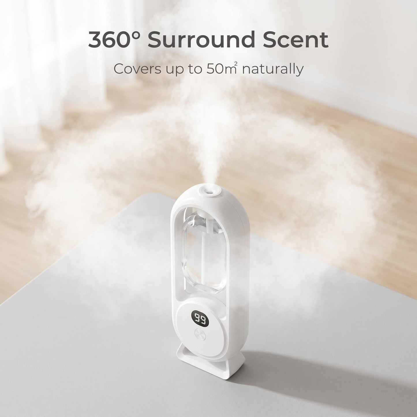 🏠360° pokrytie, celoplošné odstránenie zápachu, bezdrôtový inteligentný aróma difuzér ｜Výdrž batérie až 2 mesiace🌿