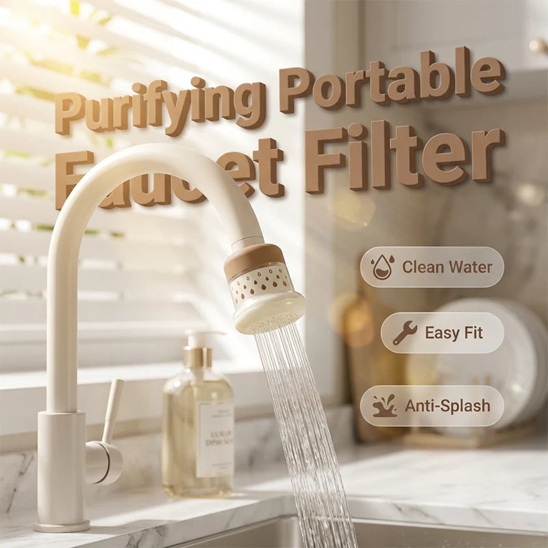 💧🛡️360° Rotatable Multi-Layer Tap Water Filter | Anti-Splash Faucet Purifier, Save €46 🎁