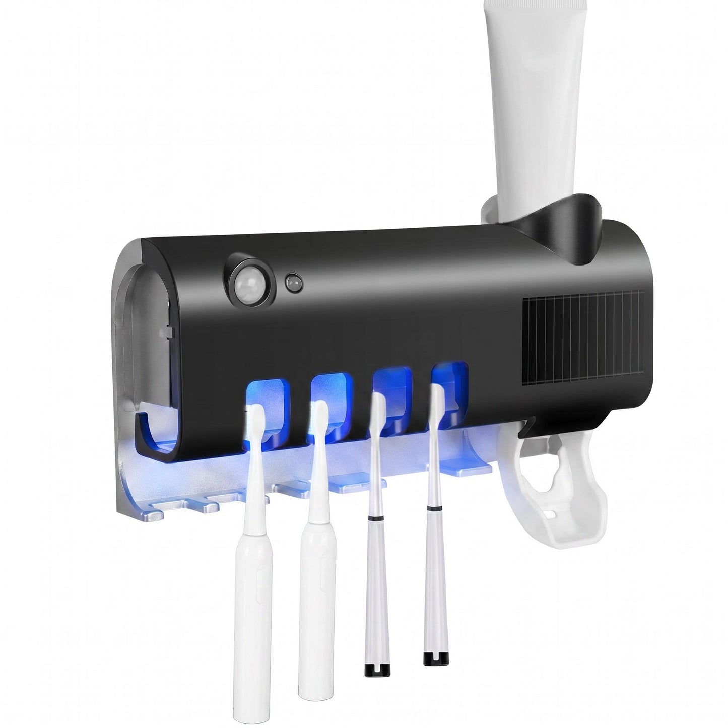 🦷Inteligentný sterilizátor zubných kefiek 4 v 1 | UV antibakteriálny senzor, automatické dávkovanie zubnej pasty, nástenný úložný priestor ✨