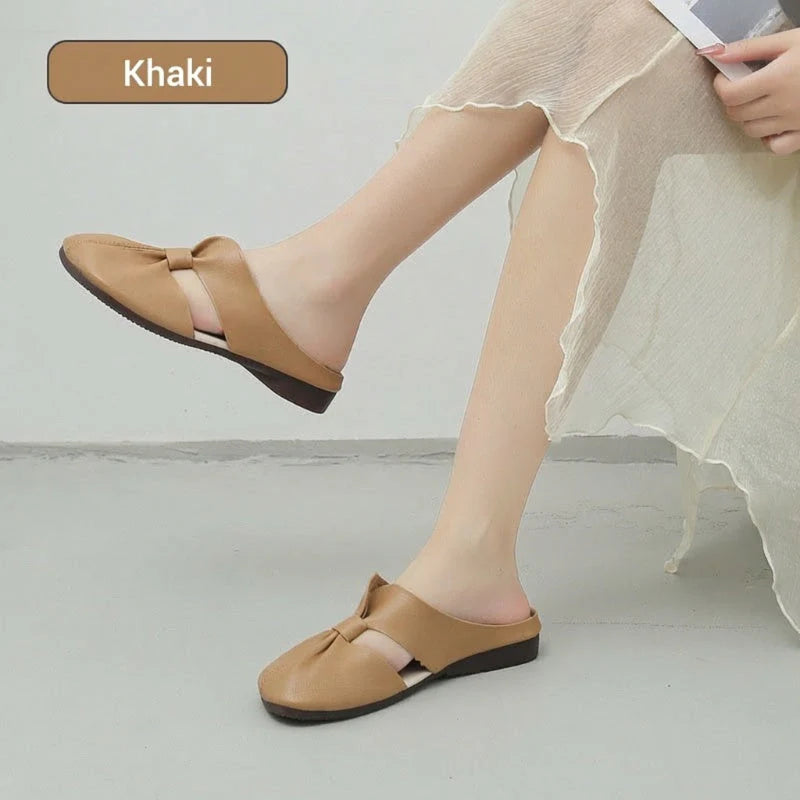 👡 Dámske mules s mašľou – mäkká podrážka | Módny dizajn, ľahké a pružné – ideálne na prechádzky a mestské aktivity 🛍️