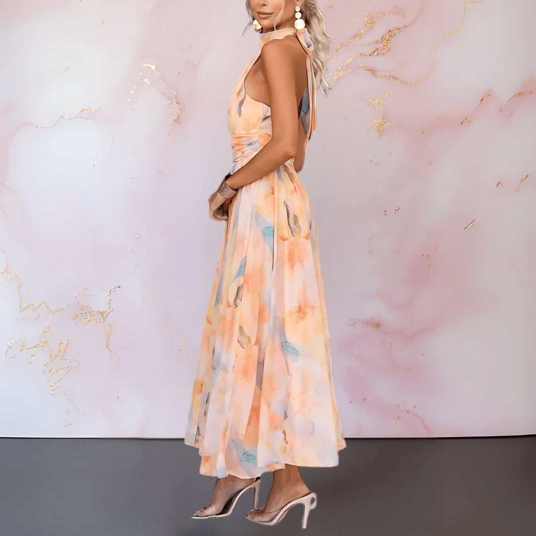 👗Ana – Elegantné šaty s akvarelovým vzorom