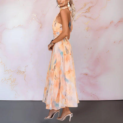 👗Ana – Elegantné šaty s akvarelovým vzorom