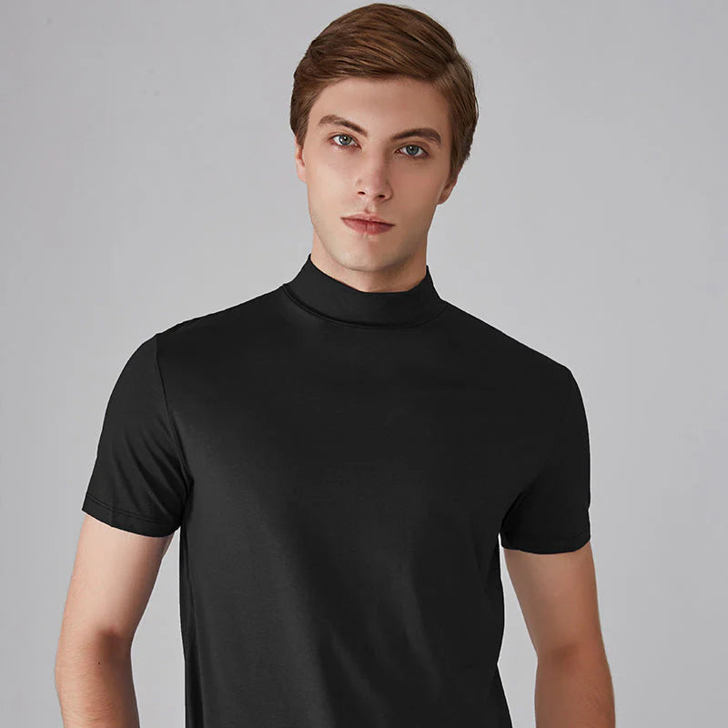 🔥👕 Pánske tričko s vysokým výstrihom a úzkym strihom
