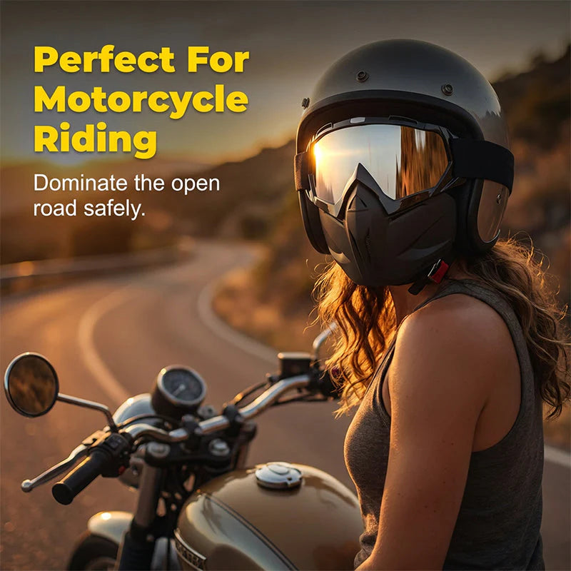 🏍️Časovo obmedzená zľava 50 %🔧 Odnímateľná celotvárová ochranná maska 2 v 1, vhodná na zváranie a cyklistiku