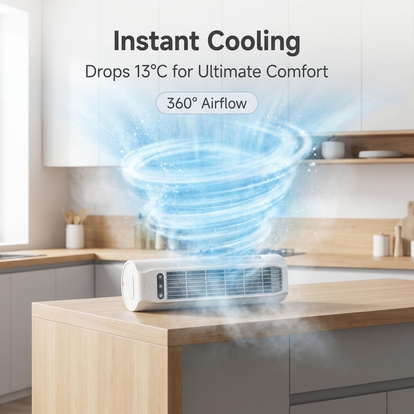 Časovo obmedzená ponuka 🍳 3-v-1 bezlopatkový cirkulačný ventilátor | Chladivý účinok, určený pre kuchyňu 💨🏠