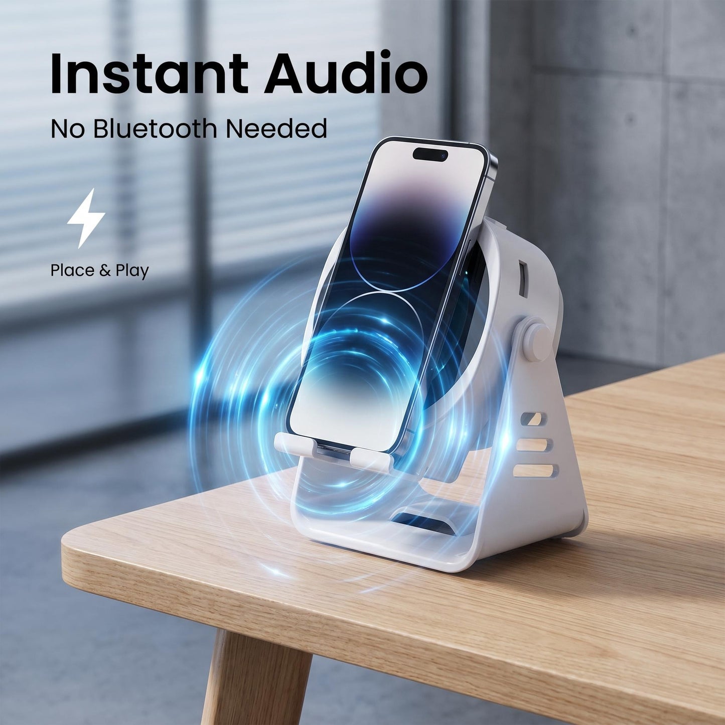 🔊Reproduktor so senzorom bez Bluetooth｜Stojan na telefón 2 v 1, stolný audiovizuálny prvok📱