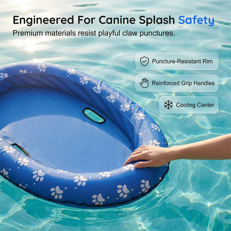 Časovo obmedzená ponuka 🌊Zosilnená nafukovacia podložka pre domáce zvieratá odolná proti poškriabaniu｜Nevyhnutná hračka a ochladenie v bazéne🐾🐶