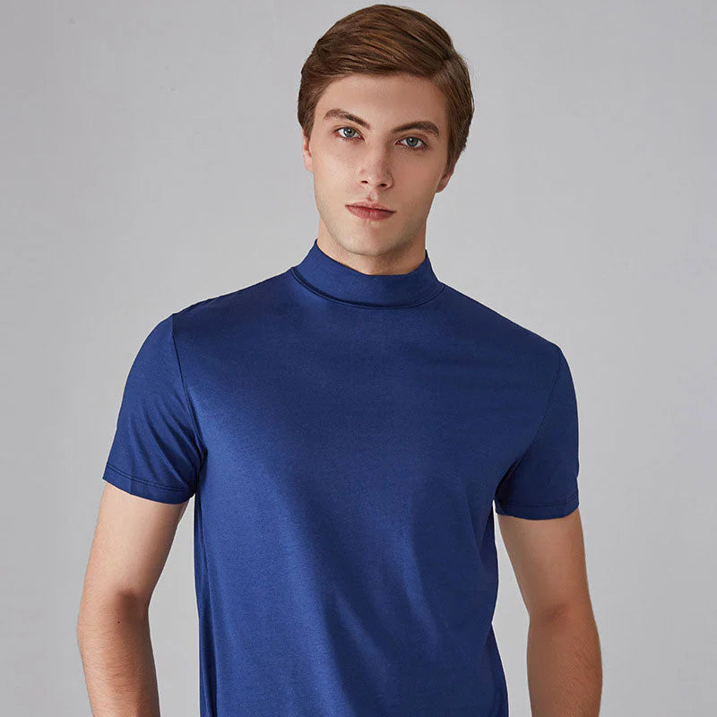 🔥👕 Pánske tričko s vysokým výstrihom a úzkym strihom