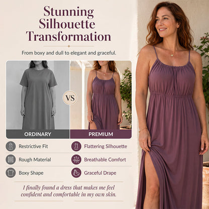 💜Časno omejen 50 % popust👗Lahka obleka brez rokavov v francoskem slogu, laskava in vitka, elegantna dolga obleka za počitnice
