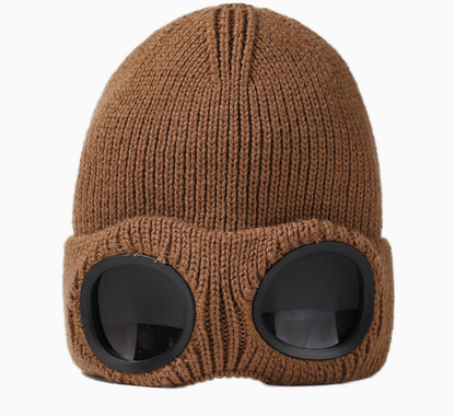 Pletena zimska kapa z vgrajenimi očali | WARM