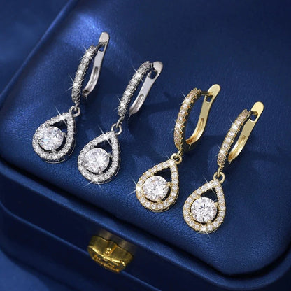 💎Elegantné kruhové náušnice s visiacou kvapkou