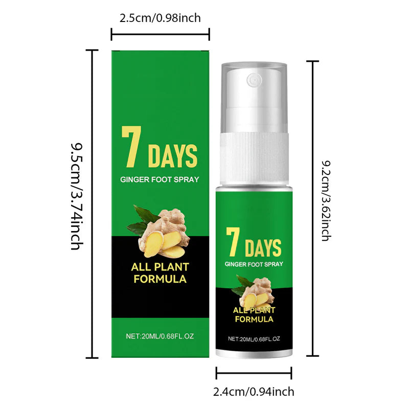 Exfoliačný sprej na nohy so zázvorom – 7 dní