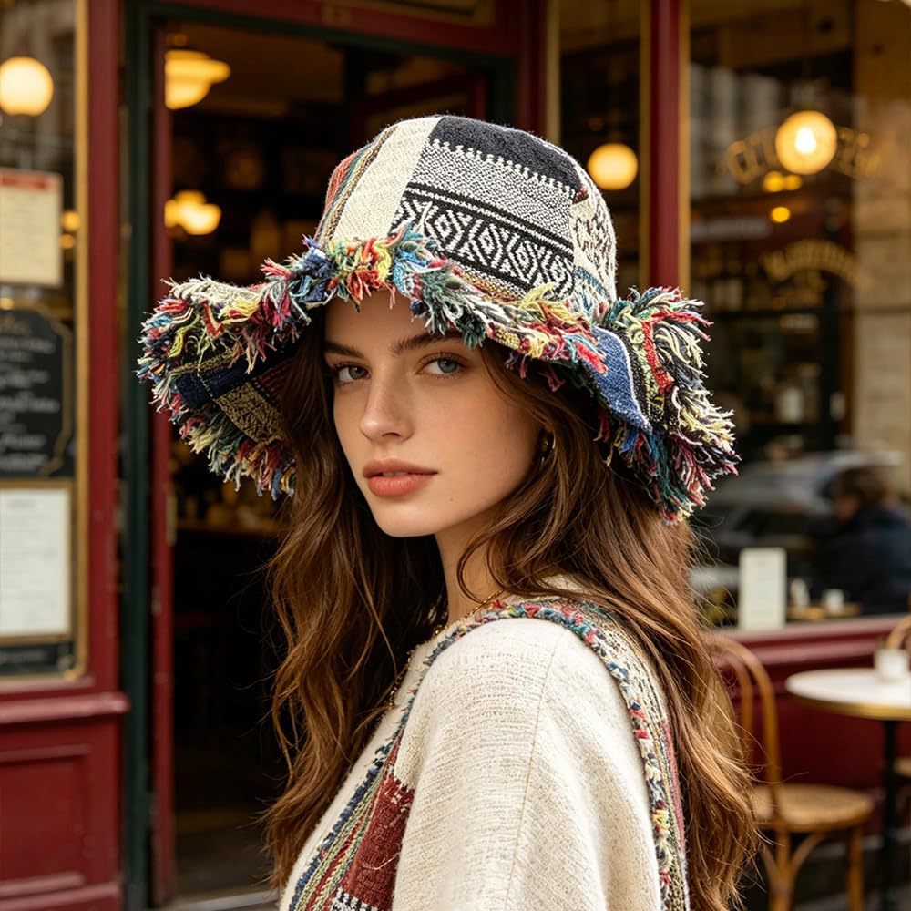 🎨Časno omejen 50 % popust🤠Ročno izdelan ribiški klobuk z obrabljenimi robovi, čisti bombaž, voljan, retro sončni klobuk👒