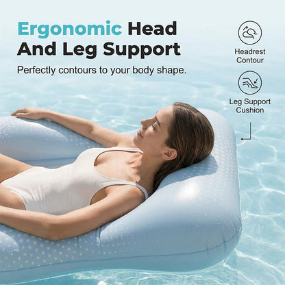 🏊‍♀️☁️Multifunkčná nafukovacia plávajúca posteľ, ergonomické ležadlo k bazénu, nevyhnutnosť na dovolenky a vodné aktivity
