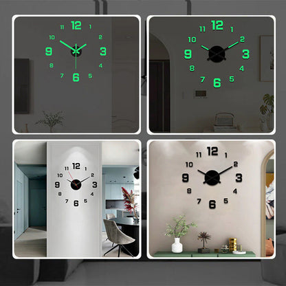 ⏰DIY 3D svietiace nástenné hodiny｜Tiché, dekoratívne hodiny do spálne bez vŕtania✨