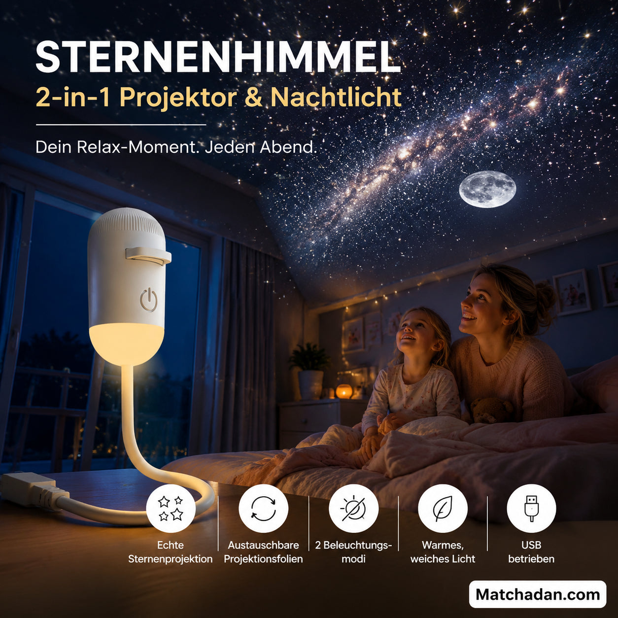🔥Časovo obmedzená špeciálna ponuka so zľavou 50 % ✨Projekčná lampa 2 v 1 s hviezdnou oblohou: Otočte zasnívanú hmlovinu a vneste vesmír do svojej izby