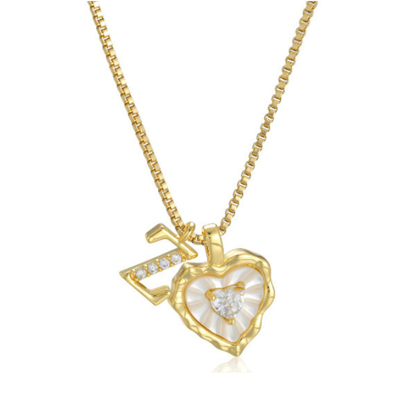 🎁Perfektný darček pre páry alebo najlepších priateľov❤️Náhrdelník z titánovej ocele s mikrointarziou srdca a písmen✨26 písmen na výber