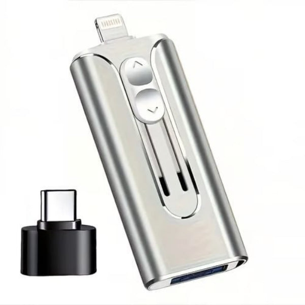 Časovo obmedzená zľava 50 %💽 Vysokorýchlostný USB kľúč 4 v 1 s kapacitou 128 GB | Univerzálny nástroj na rozšírenie úložiska pre telefóny a počítače📱💻