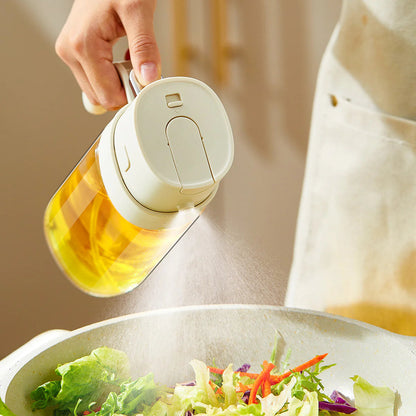 Fľaša na rozprašovanie oleja – 2 v 1 rozprašovanie a regulovaný prietok.