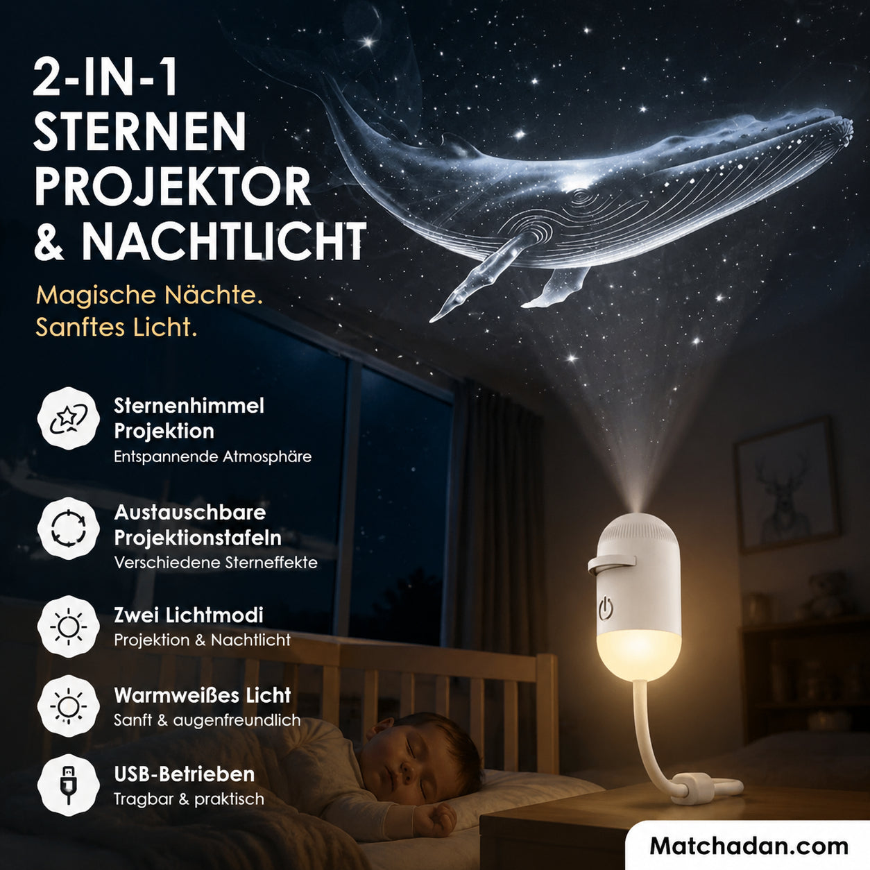 🔥Časovo obmedzená špeciálna ponuka so zľavou 50 % ✨Projekčná lampa 2 v 1 s hviezdnou oblohou: Otočte zasnívanú hmlovinu a vneste vesmír do svojej izby