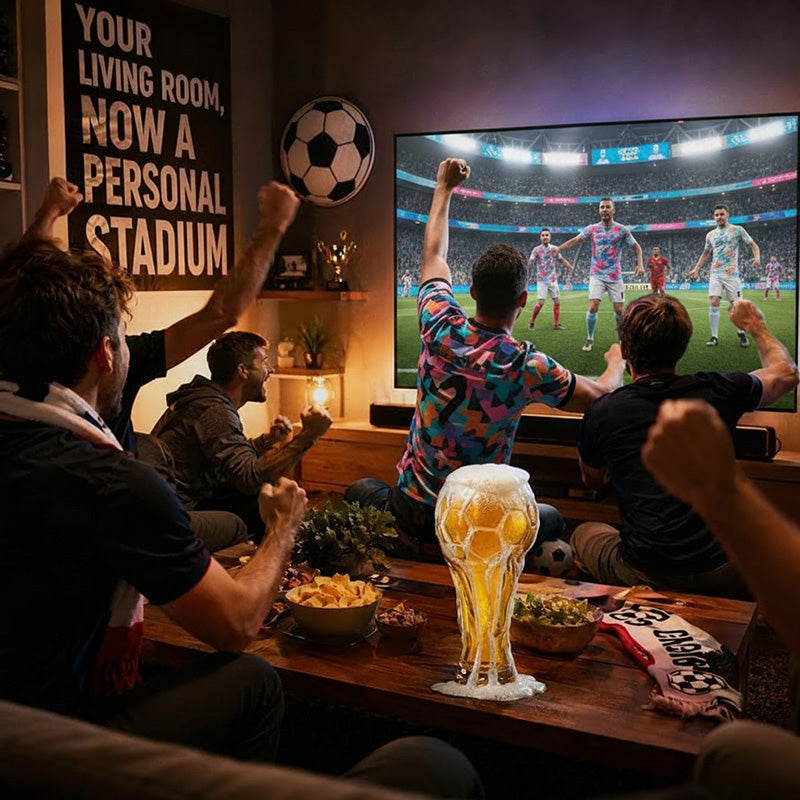 ⚽Pohár na pivo s textúrou futbalového pohára | Nevyhnutnosť pre vytvorenie skvelej atmosféry pri sledovaní, protišmykový, udržiava vôňu a má veľkú kapacitu✨