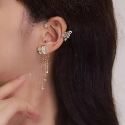 Náušnice Butterfly Tassel Ear Cuffs: sofistikované a elegantné